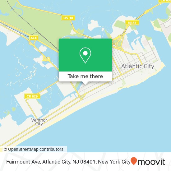Mapa de Fairmount Ave, Atlantic City, NJ 08401