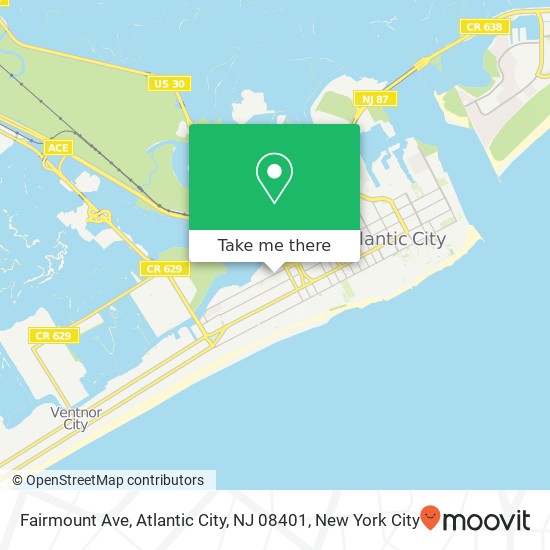 Mapa de Fairmount Ave, Atlantic City, NJ 08401