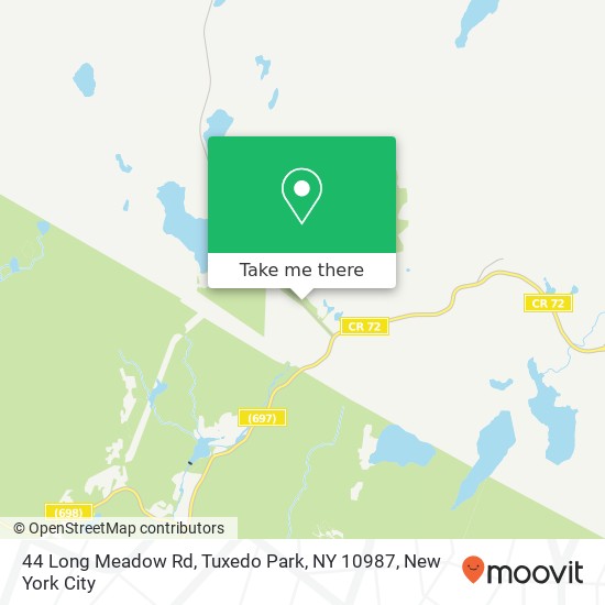 Mapa de 44 Long Meadow Rd, Tuxedo Park, NY 10987