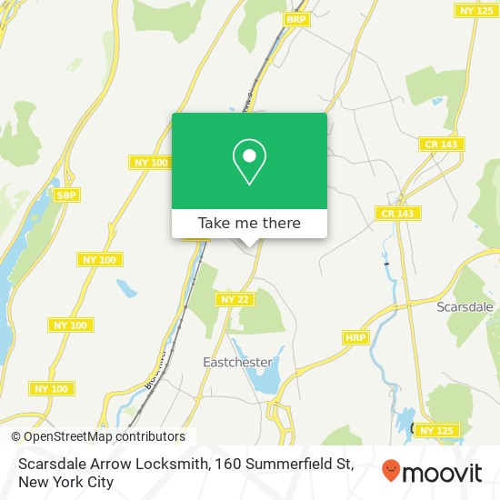 Mapa de Scarsdale Arrow Locksmith, 160 Summerfield St
