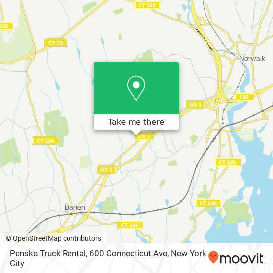 Mapa de Penske Truck Rental, 600 Connecticut Ave