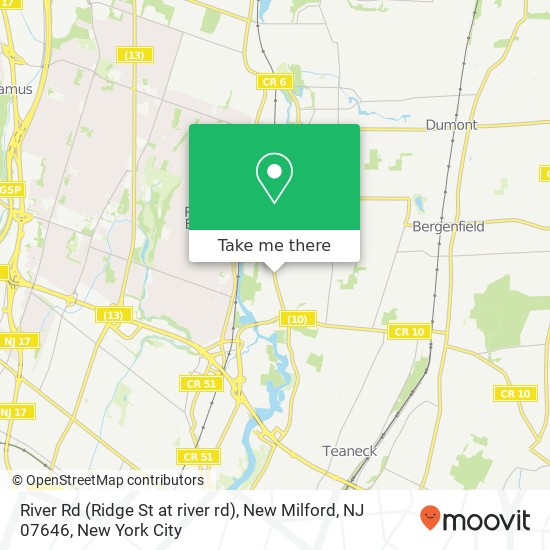 River Rd (Ridge St at river rd), New Milford, NJ 07646 map