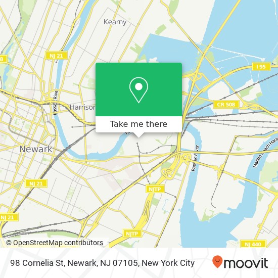 Mapa de 98 Cornelia St, Newark, NJ 07105