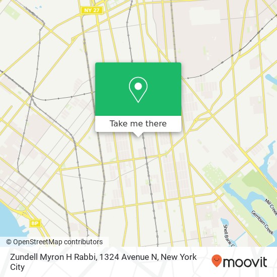 Zundell Myron H Rabbi, 1324 Avenue N map