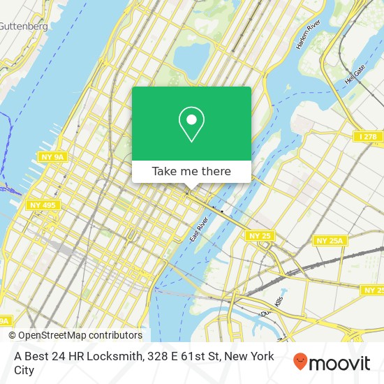 A Best 24 HR Locksmith, 328 E 61st St map