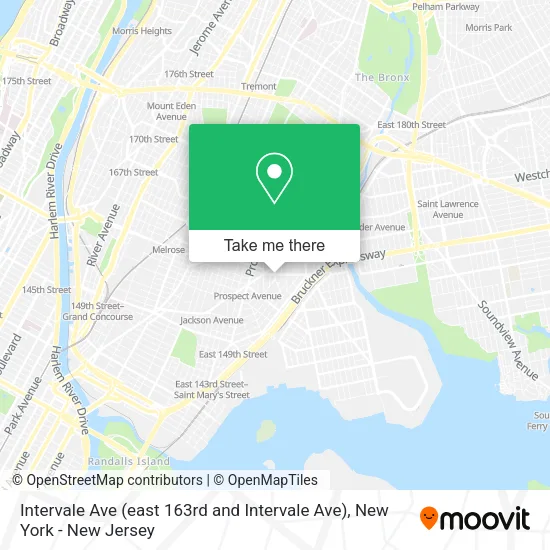 Intervale Ave (east 163rd and Intervale Ave) map