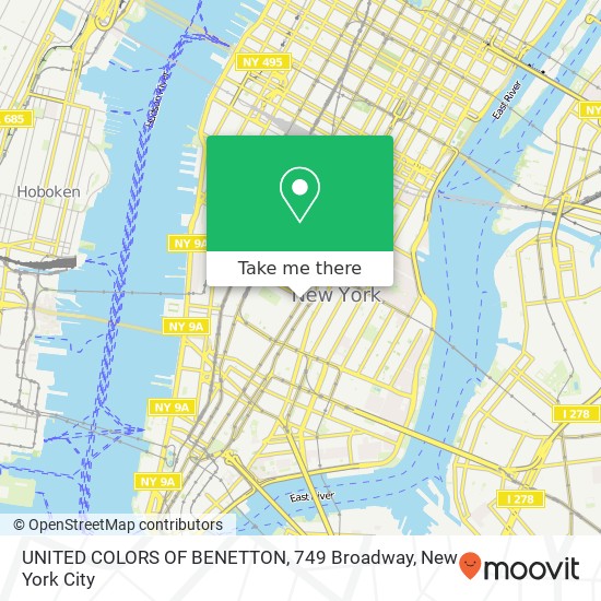 UNITED COLORS OF BENETTON, 749 Broadway map