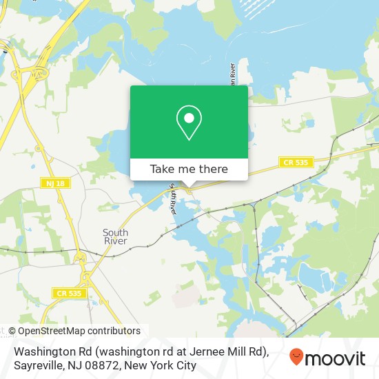 Mapa de Washington Rd (washington rd at Jernee Mill Rd), Sayreville, NJ 08872