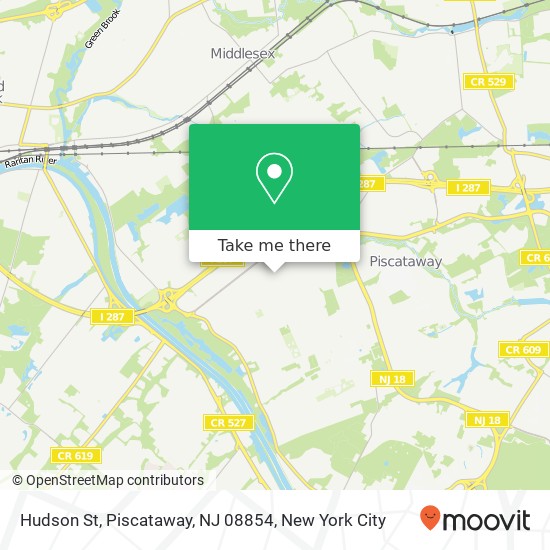 Mapa de Hudson St, Piscataway, NJ 08854