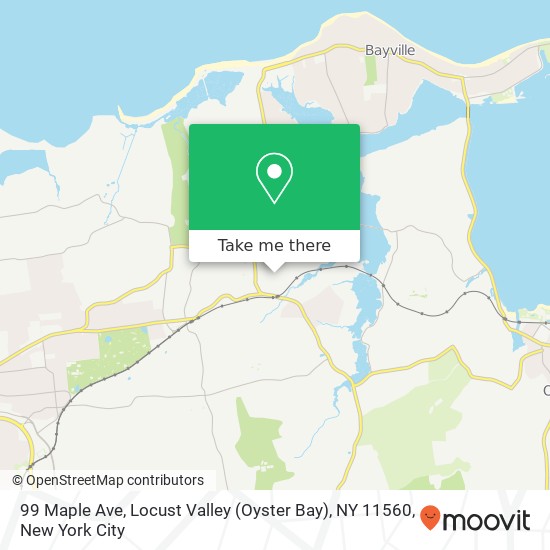 Mapa de 99 Maple Ave, Locust Valley (Oyster Bay), NY 11560
