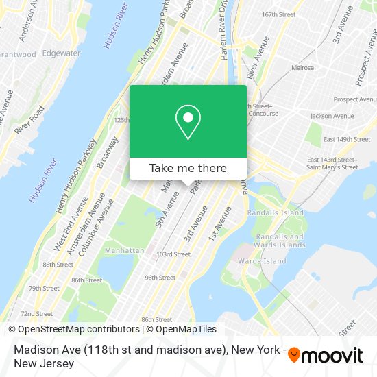 Mapa de Madison Ave (118th st and madison ave)