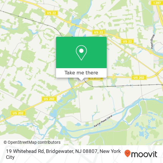 Mapa de 19 Whitehead Rd, Bridgewater, NJ 08807