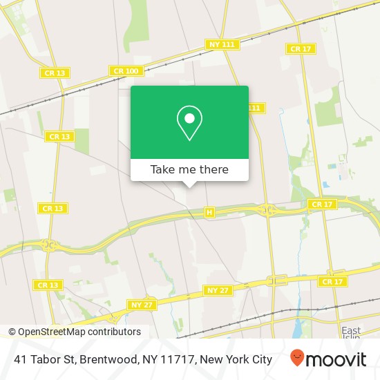 Mapa de 41 Tabor St, Brentwood, NY 11717