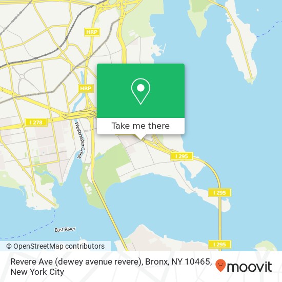 Mapa de Revere Ave (dewey avenue revere), Bronx, NY 10465