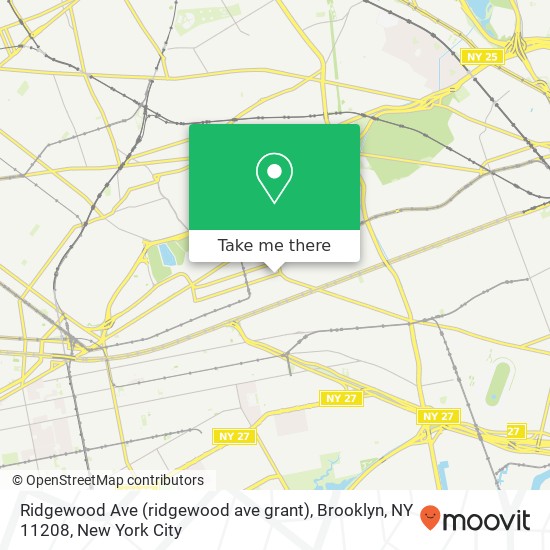 Mapa de Ridgewood Ave (ridgewood ave grant), Brooklyn, NY 11208