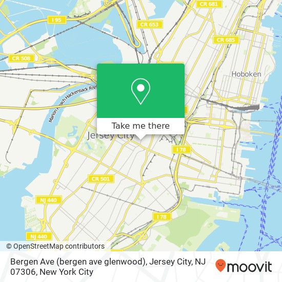 Bergen Ave (bergen ave glenwood), Jersey City, NJ 07306 map