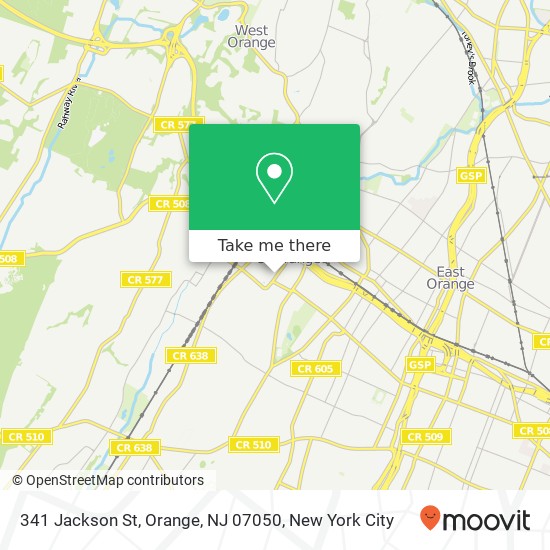 Mapa de 341 Jackson St, Orange, NJ 07050