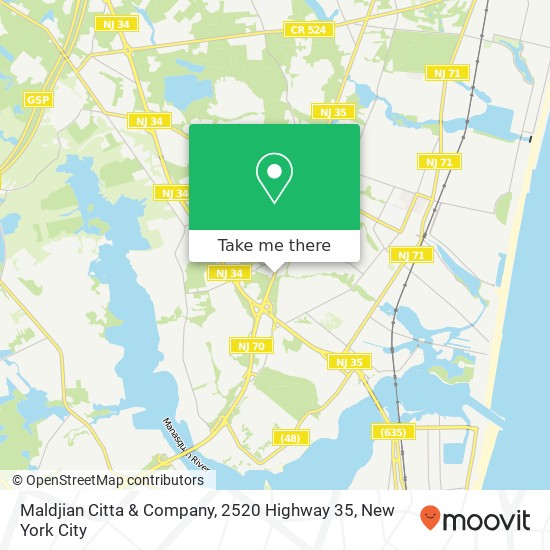 Mapa de Maldjian Citta & Company, 2520 Highway 35