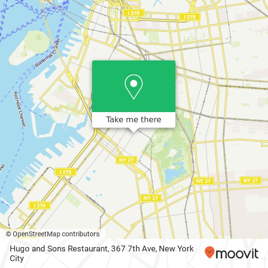 Mapa de Hugo and Sons Restaurant, 367 7th Ave