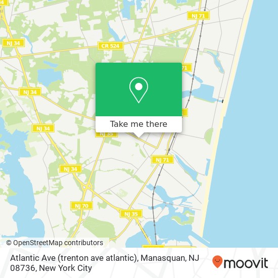 Atlantic Ave (trenton ave atlantic), Manasquan, NJ 08736 map