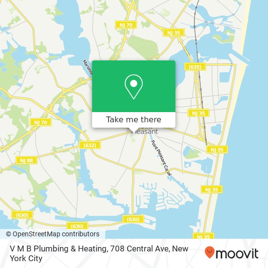 Mapa de V M B Plumbing & Heating, 708 Central Ave