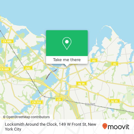 Locksmith Around the Clock, 149 W Front St map