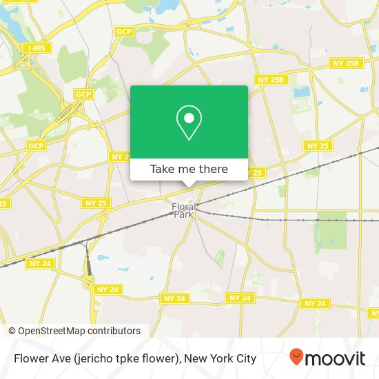 Mapa de Flower Ave (jericho tpke flower), Floral Park, NY 11001