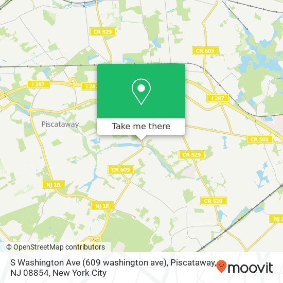 Mapa de S Washington Ave (609 washington ave), Piscataway, NJ 08854