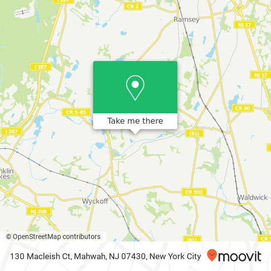 130 Macleish Ct, Mahwah, NJ 07430 map