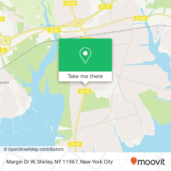 Mapa de Margin Dr W, Shirley, NY 11967