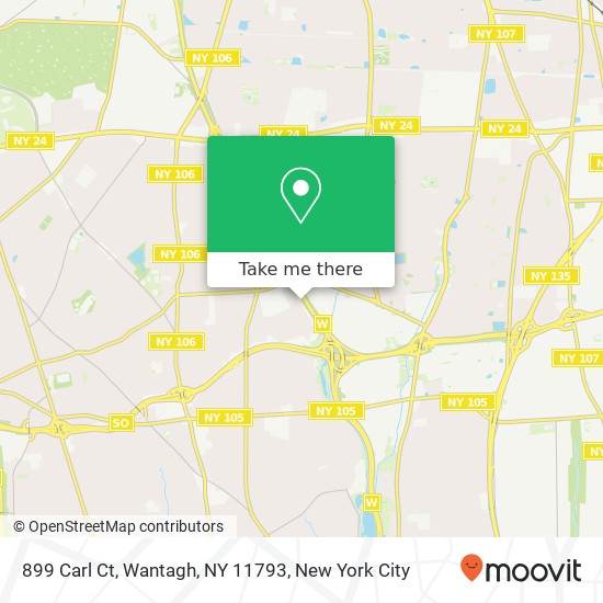 Mapa de 899 Carl Ct, Wantagh, NY 11793