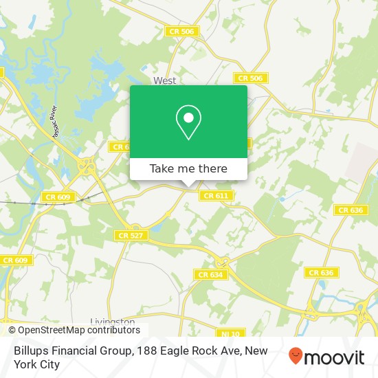 Mapa de Billups Financial Group, 188 Eagle Rock Ave