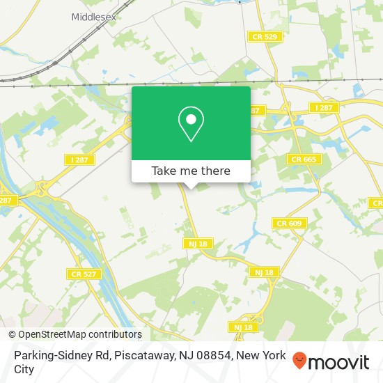 Mapa de Parking-Sidney Rd, Piscataway, NJ 08854