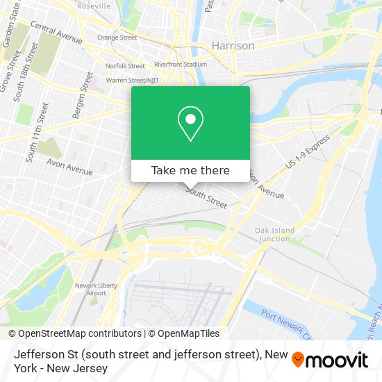 Mapa de Jefferson St (south street and jefferson street)