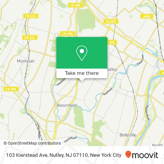 Mapa de 103 Kierstead Ave, Nutley, NJ 07110