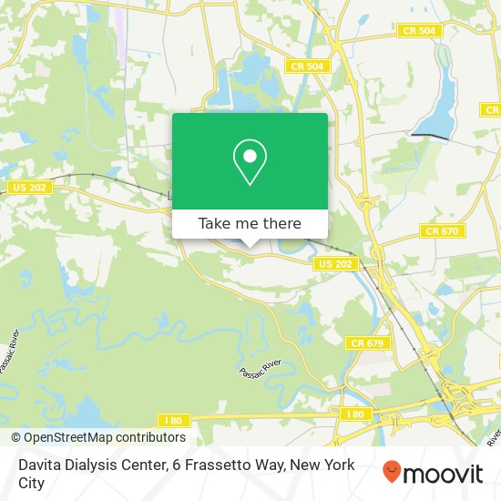 Mapa de Davita Dialysis Center, 6 Frassetto Way