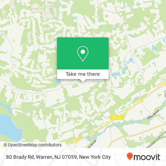 Mapa de 80 Brady Rd, Warren, NJ 07059