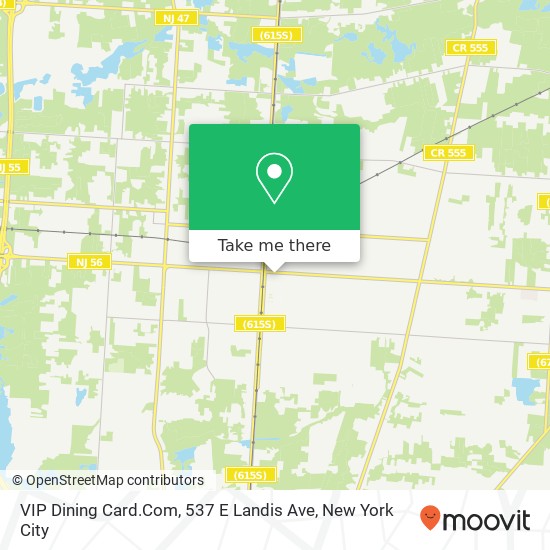 Mapa de VIP Dining Card.Com, 537 E Landis Ave