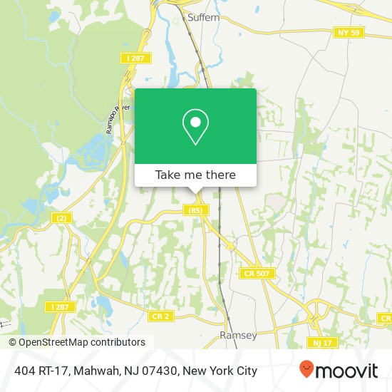 Mapa de 404 RT-17, Mahwah, NJ 07430