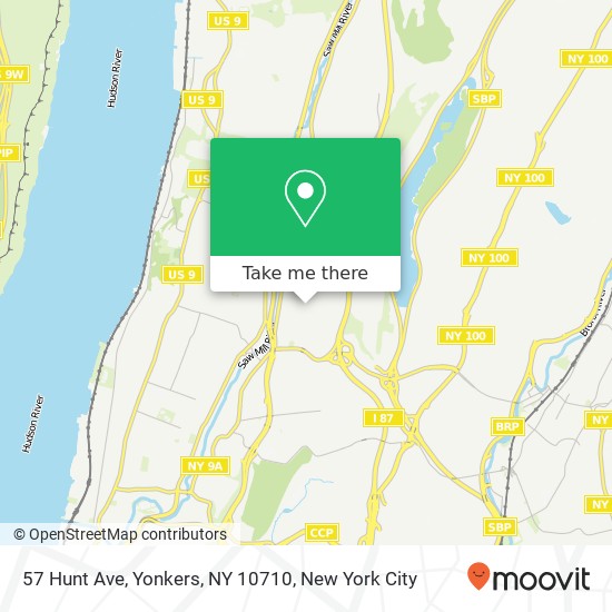 Mapa de 57 Hunt Ave, Yonkers, NY 10710