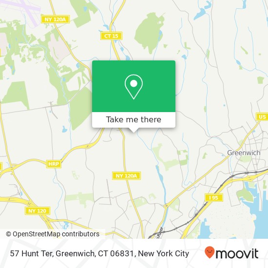 Mapa de 57 Hunt Ter, Greenwich, CT 06831