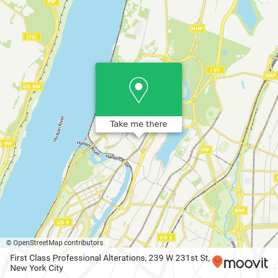 Mapa de First Class Professional Alterations, 239 W 231st St