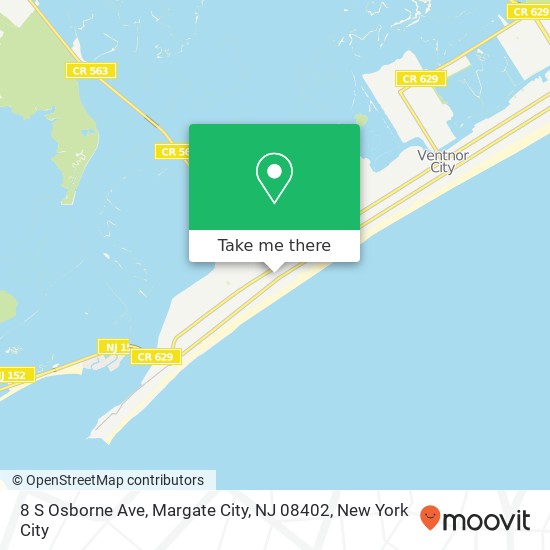 Mapa de 8 S Osborne Ave, Margate City, NJ 08402