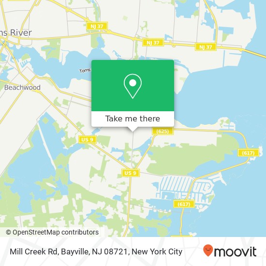 Mill Creek Rd, Bayville, NJ 08721 map