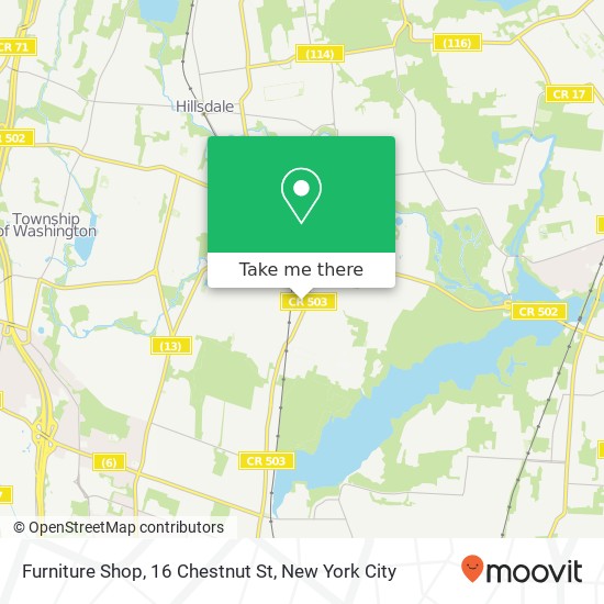 Mapa de Furniture Shop, 16 Chestnut St