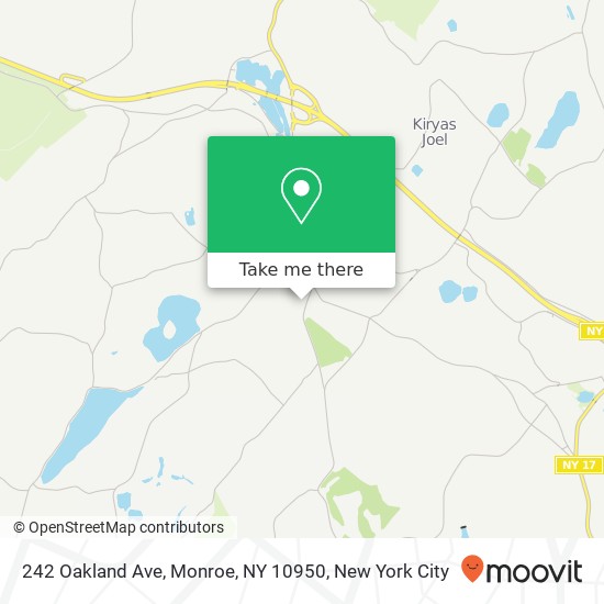 Mapa de 242 Oakland Ave, Monroe, NY 10950