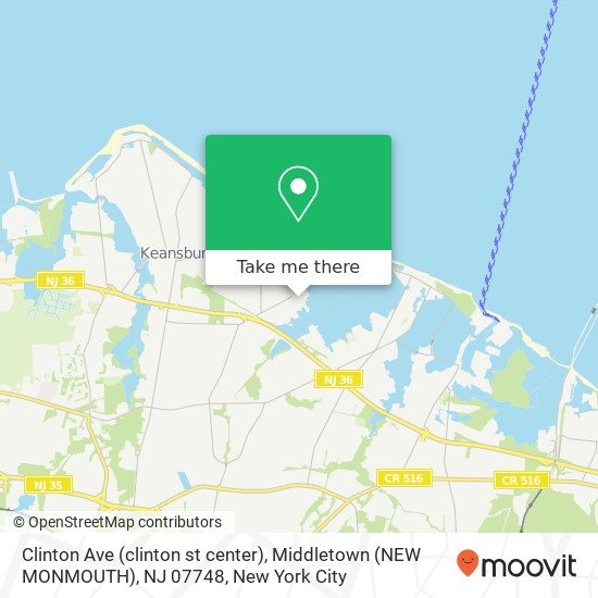 Clinton Ave (clinton st center), Middletown (NEW MONMOUTH), NJ 07748 map