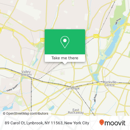 Mapa de 89 Carol Ct, Lynbrook, NY 11563
