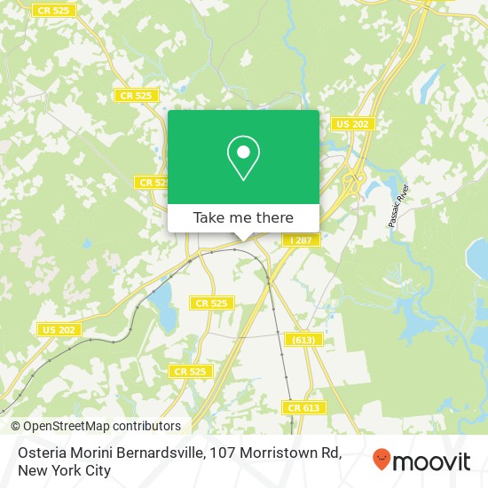 Mapa de Osteria Morini Bernardsville, 107 Morristown Rd