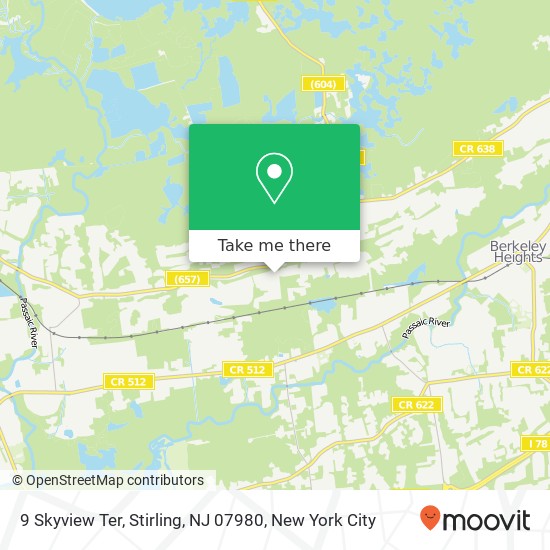 Mapa de 9 Skyview Ter, Stirling, NJ 07980